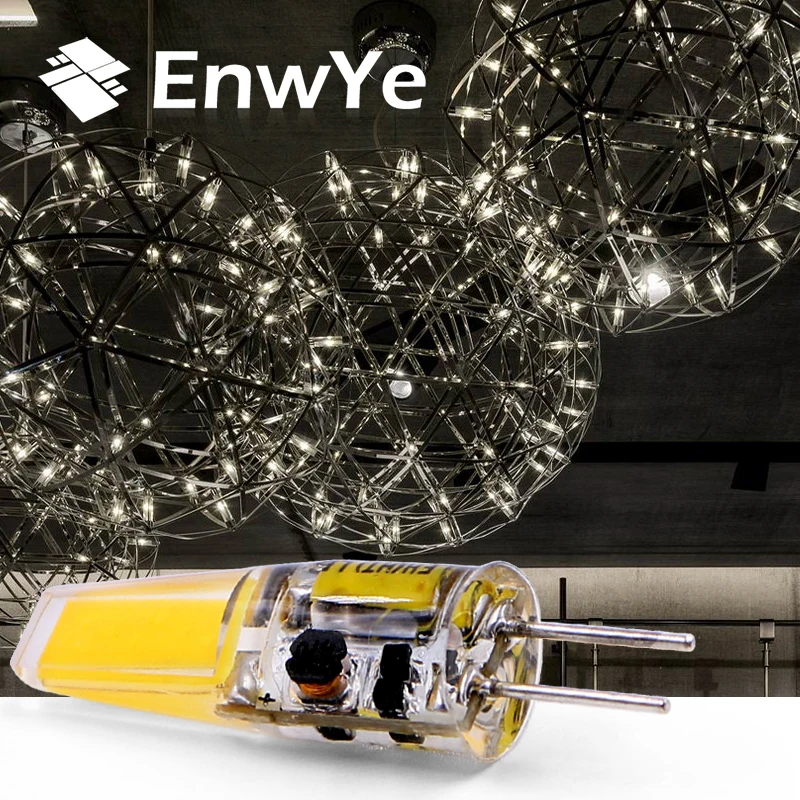 EnwYe светодиодный G4 лампочка AC/DC 12 В 220 В Затемнение 3 Вт 6 Вт COB SMD светодиодный светильник заменить галогенный прожектор люстра