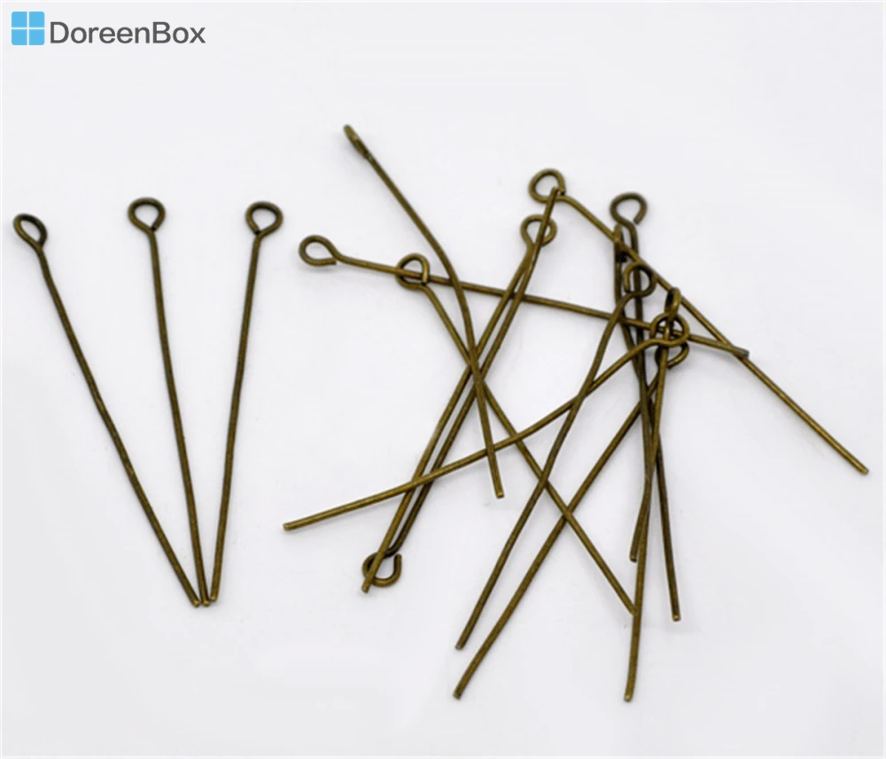Doreen Box Lovely 300 шт. старинная бронзовая шпилька для глаз 50x0 7 мм (21 калибр) (B01749) |
