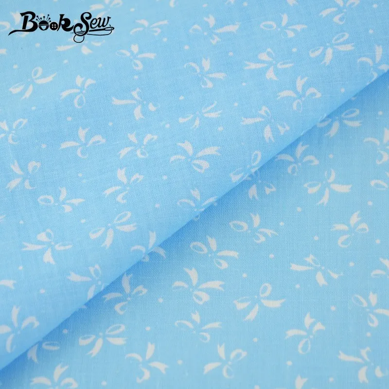 Хлопковая простая ткань Booksew с бантом дизайнерская синяя квилтинг четверть