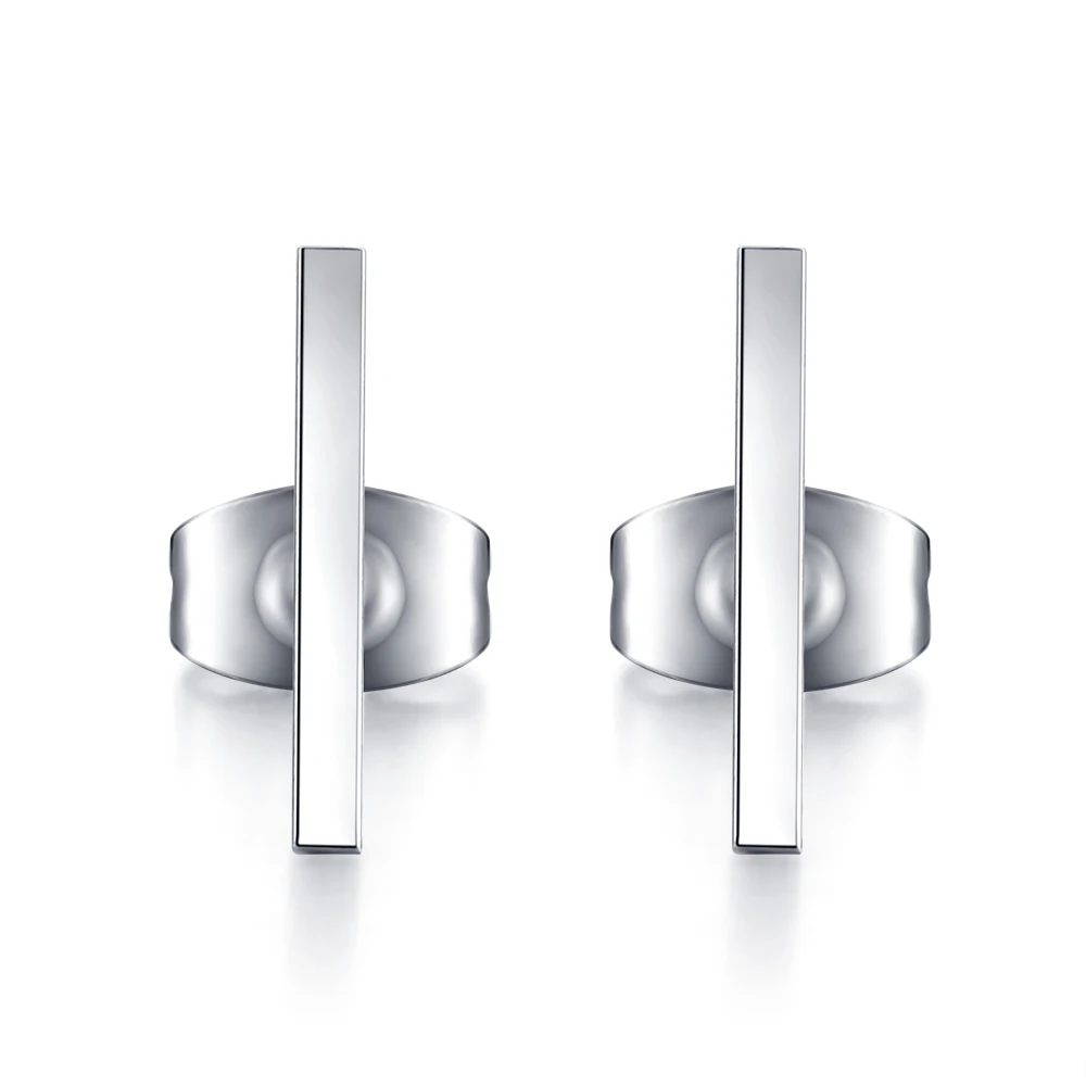 Женские серьги гвоздики из нержавеющей стали ZPAMS простые с Т образным ремешком