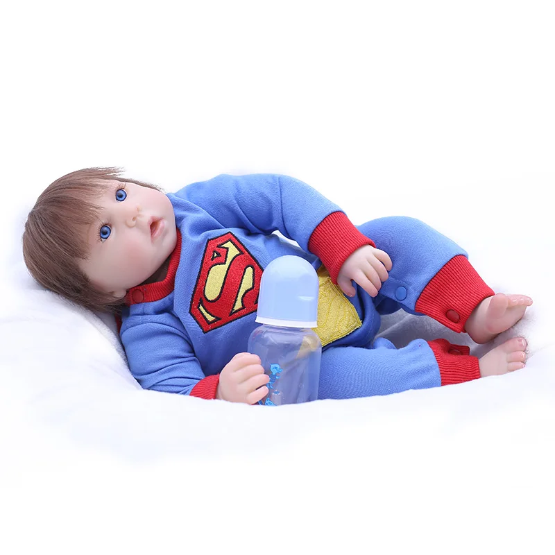 DOLLMAI Super cool Babies Dolls Reborn 17 Inch Boneca Silicone Vinyl Baby Doll Toy Realistic Boy Kids Birthday Xmas Gift | Игрушки и