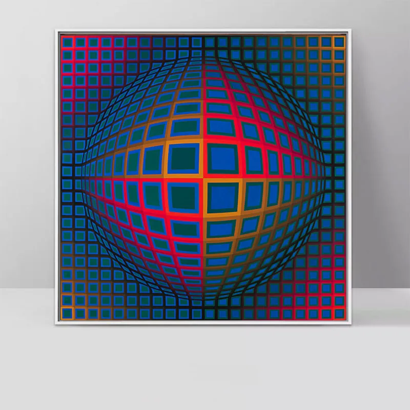 vasarely 4 Современные абстрактные плакаты и принты, геометрические узоры, Картина на холсте, настенные картины для гостиной, спальни, домашний декор, Куадрос - Цвет: vasarely 4