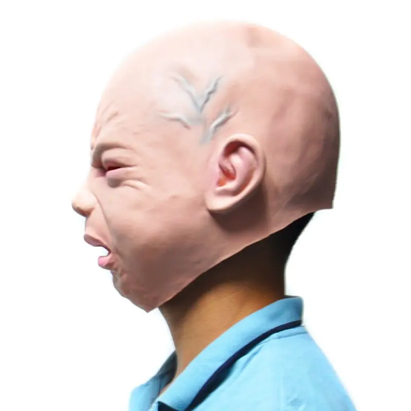 Novelty Latex Rubber Creepy Cry Baby Face Head Mask Halloween Party Costume Decorations