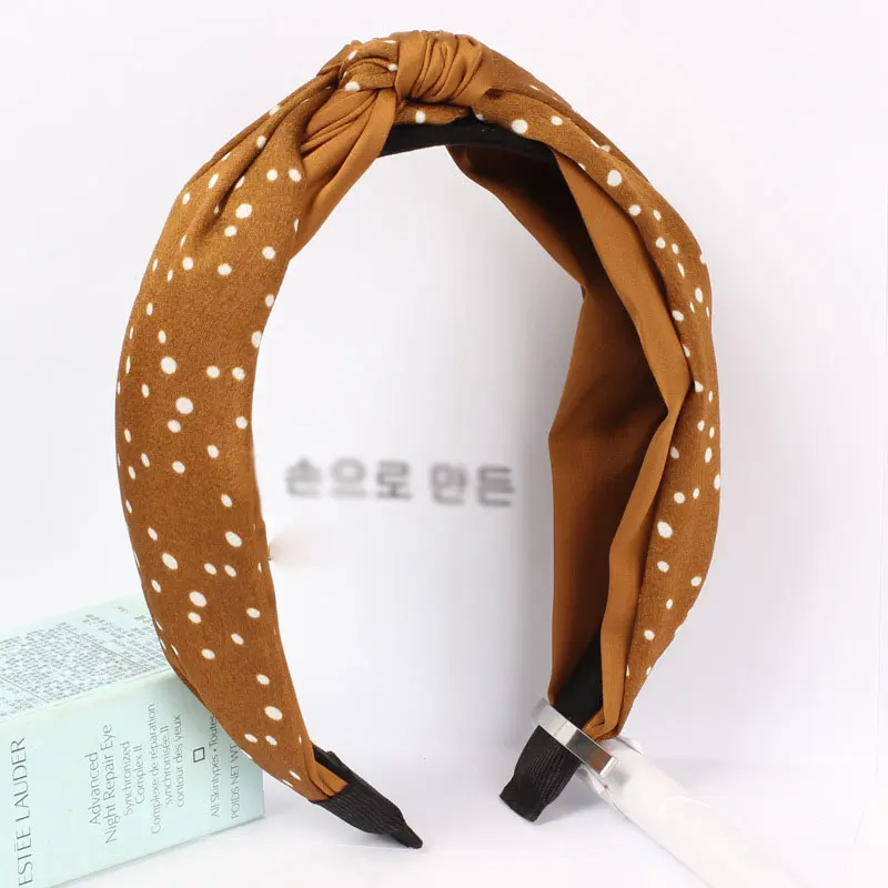 Повязка для волос из ткани женская модный Бандаж с перехлёстом однотонный тюрбан