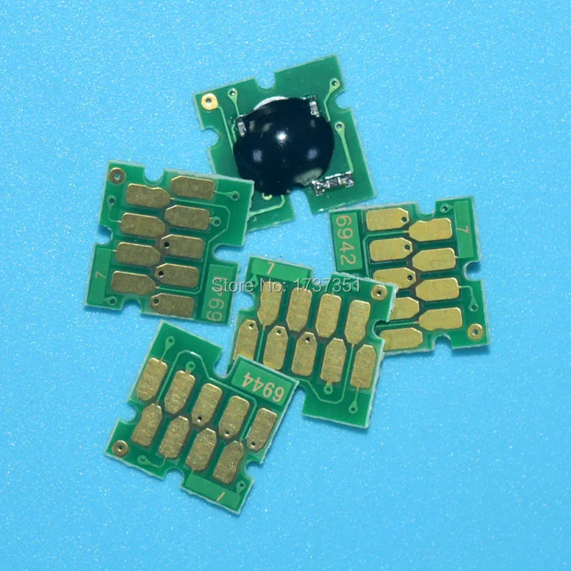 5 комплектов t6941 T6941 T6945 одноразового использования картридж чип для Epson Sure Цвет T5070