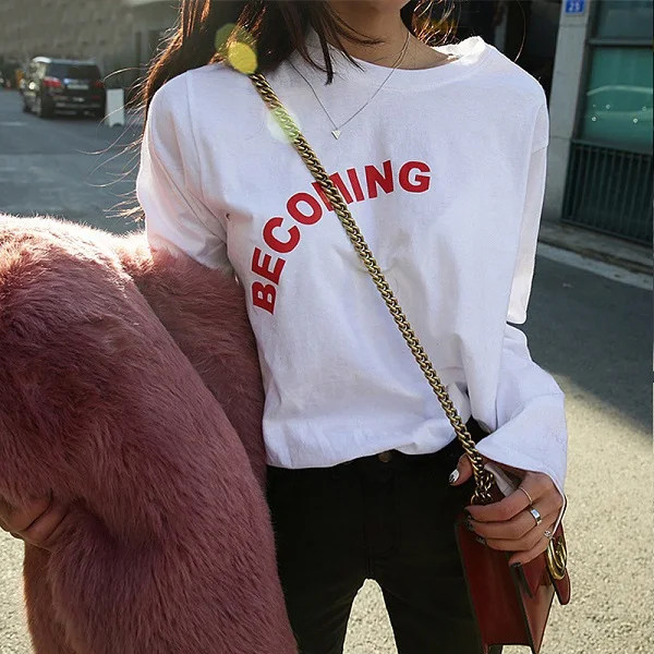 938 White T-Shirt Новые модные женские футболки весна-лето, свободные женские Топы с длинным рукавом и круглым вырезом, облегающие мягкие женские футболки размера плюс - Цвет: 938 White T-Shirt