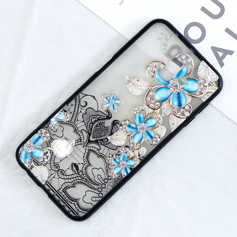3D цветок цветочный кружево чехол на Samsung galaxy j6+/j6 plus sm j610 case cover чехлы красивый