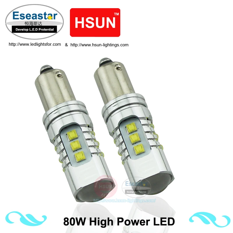 Eseastar 2 шт. Автомобильные светодиодные лампы светодиодсветодиодный canbus XBD 80 Вт H6W T4W