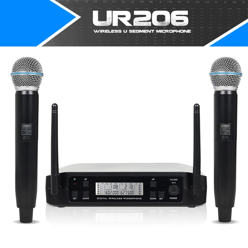 Профессиональный беспроводной микрофон воротник клип на голову двухканальный 1