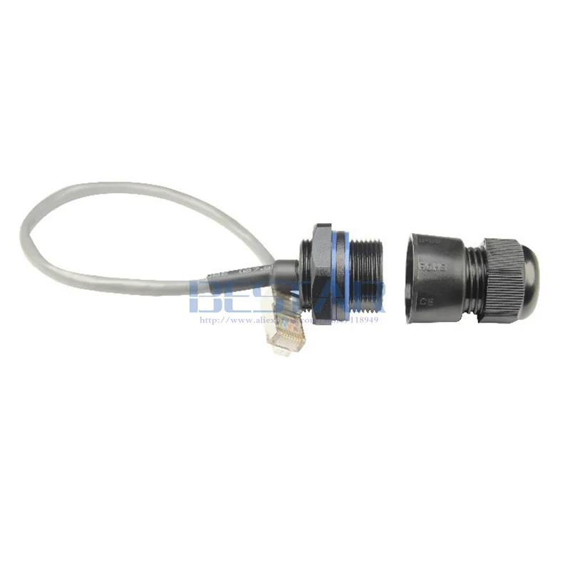 Защищенный от воды кабель M25 RJ45 CAT 5E Gigabit Ethernet водонепроницаемый разъем RJ 45 AP IP