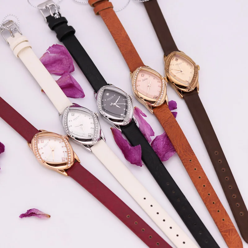 Julius Lady Women's Watch Japan Quartz Hours Fine Fashion Clock Bracelet Leather CZ Rhinestone Girl's Birthday Gift Box 660|box box|box gift