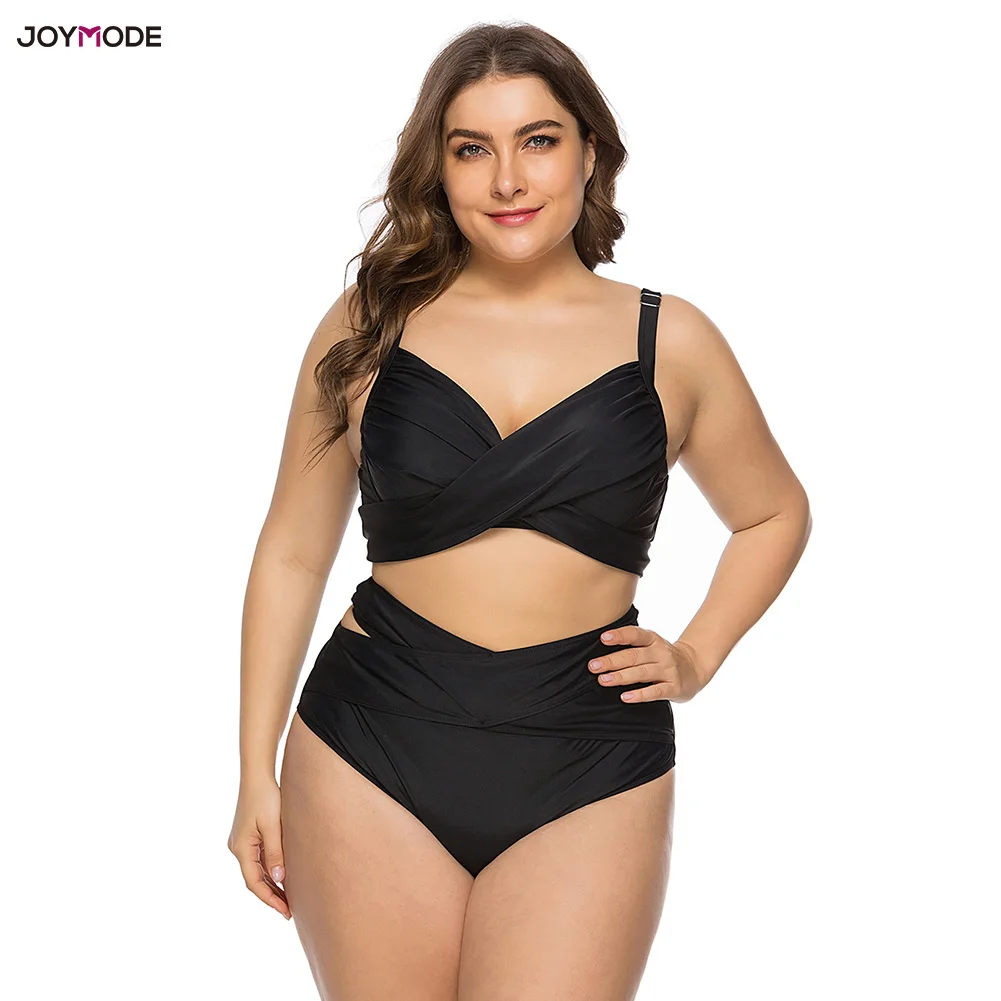 JOYMODE купальник большого размера бикини с высокой талией комплект из двух частей