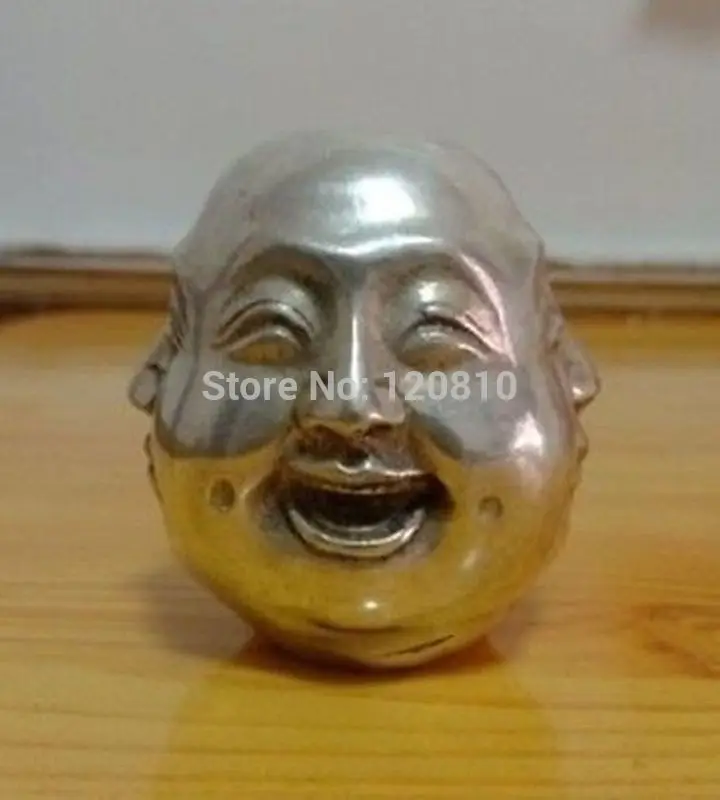 

660003Chinese tibet silver carved 4 face Buddha decoration
