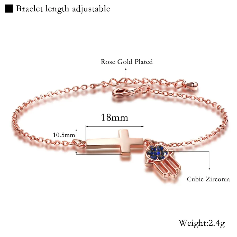 Женский браслет-цепочка ERLUER браслет с кристаллами из розового золота и серебра