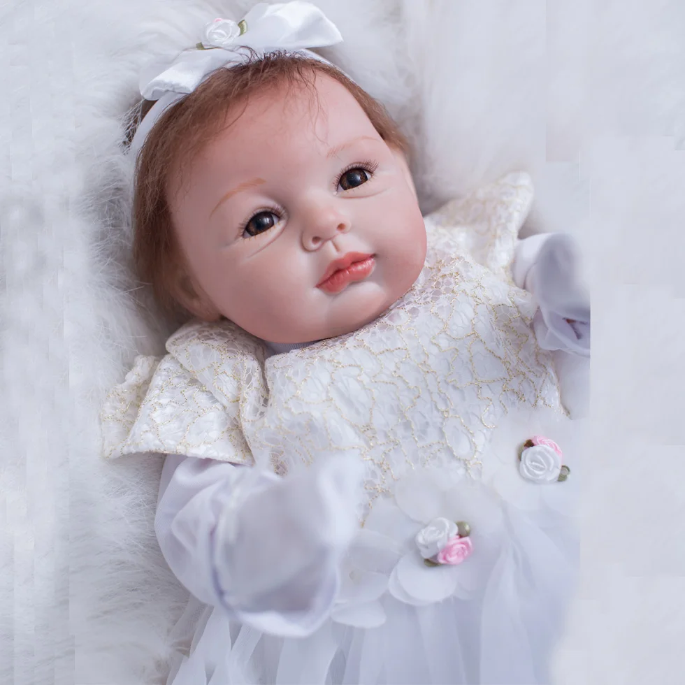 OtardDolls, 22 дюйма, мягкие силиконовые куклы Reborn Baby, Реалистичная кукла для новорожденного малыша, милое платье принцессы, подарок на день рождения для девочки
