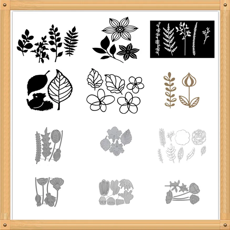 

Lotus Floral Leaf Metal Cutting Dies Craft DIY Scrapbooking Template Paper Card Album Making Embossing Stecil Handicraft Decor
