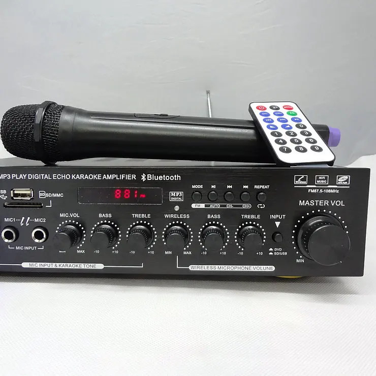 AV-MP618BT 200 Вт+ 200 Вт HiFi 2,0 канальный MP3 Воспроизведение Bluetooth цифровой усилитель домашний караоке усилитель домашний кинотеатр аудио