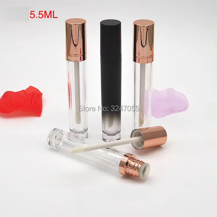 5 мл черная пластиковая пустая Косметическая туба для блеска губ Золотая