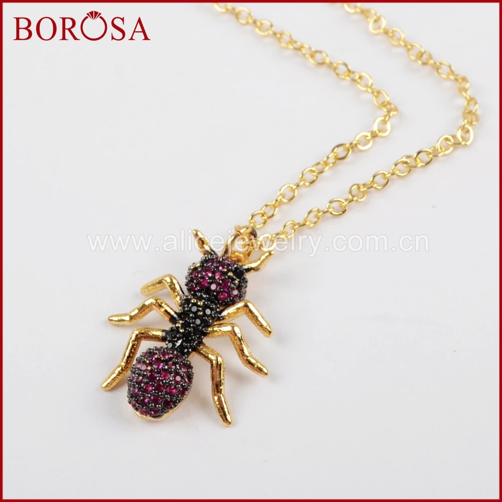 BOROSA 6 шт. ожерелье муравьи насекомые вредители смешанные цвета CZ кубический