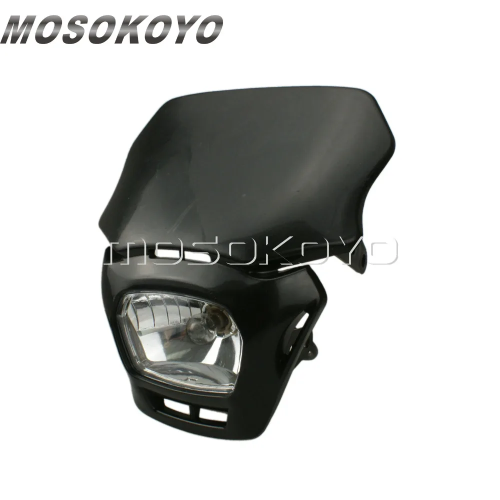 Черная фара для мотокросса эндуро двойная гоночная Honda CRF Yamaha WR TTR Suzuki DRM Kawasaki KLX