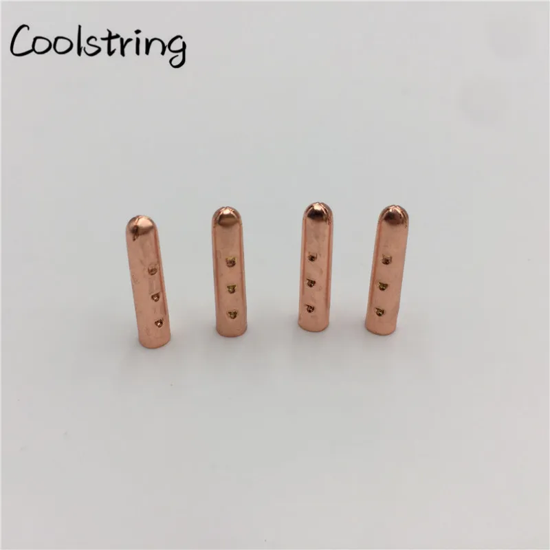 Coolstring(100 шт/25 комплектов) 3x17 мм Серебристые Золотые Бронзовые шнурки металлические Aglets покрытие одежды обувь советы поддержка пользовательского логотипа DIY