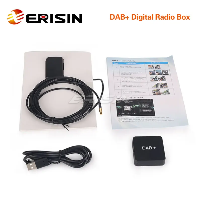 Erisin Digital Radio DAB Box Aerial MCX усиленная антенна для Android 8 1/9 0/10 0 Car Stereo ES354|Приемник и GPS| |
