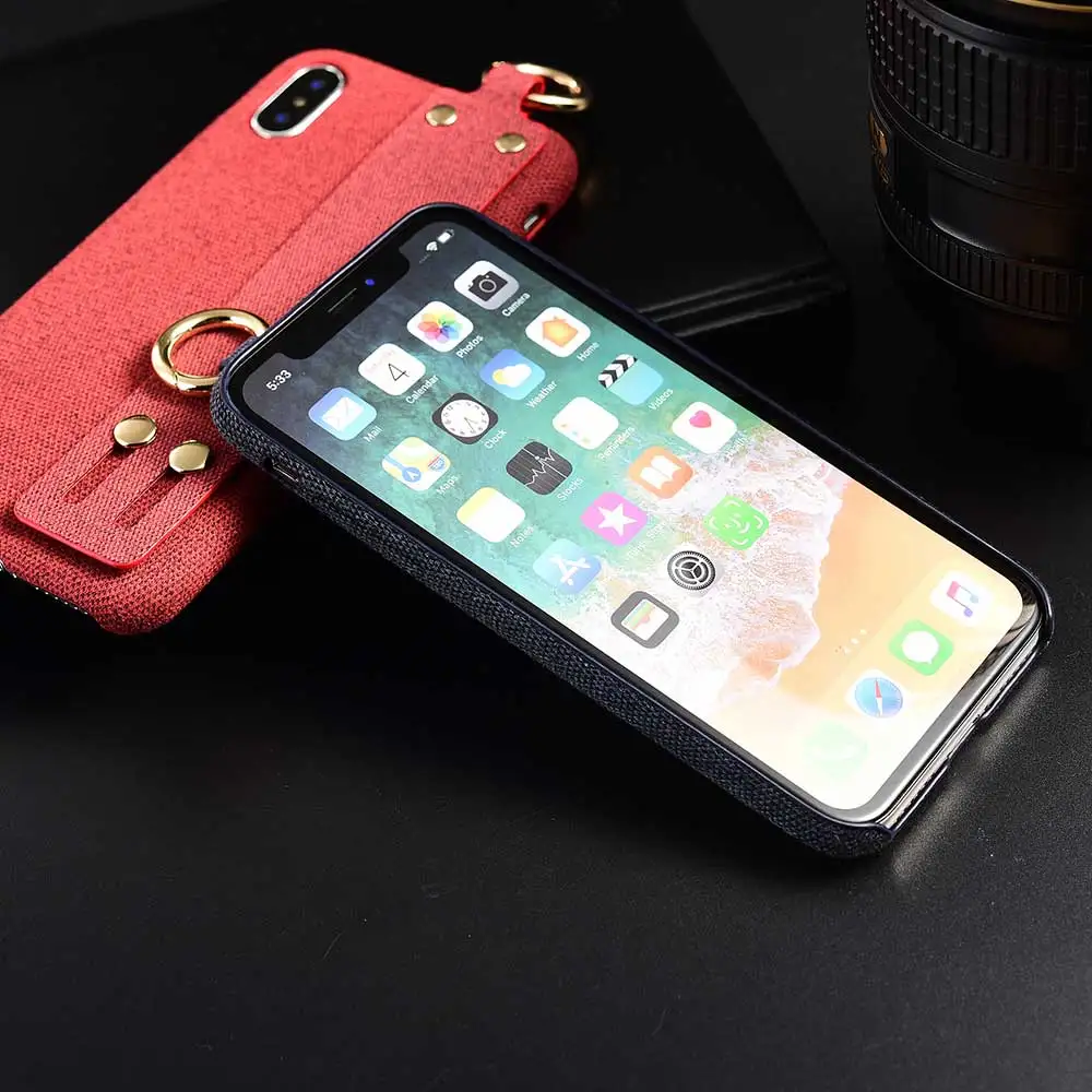 Чехол Boucho для iPhone 8 7 6 6s Plus XR XS Max X чехлы на запястье тканевый текстурный чехол