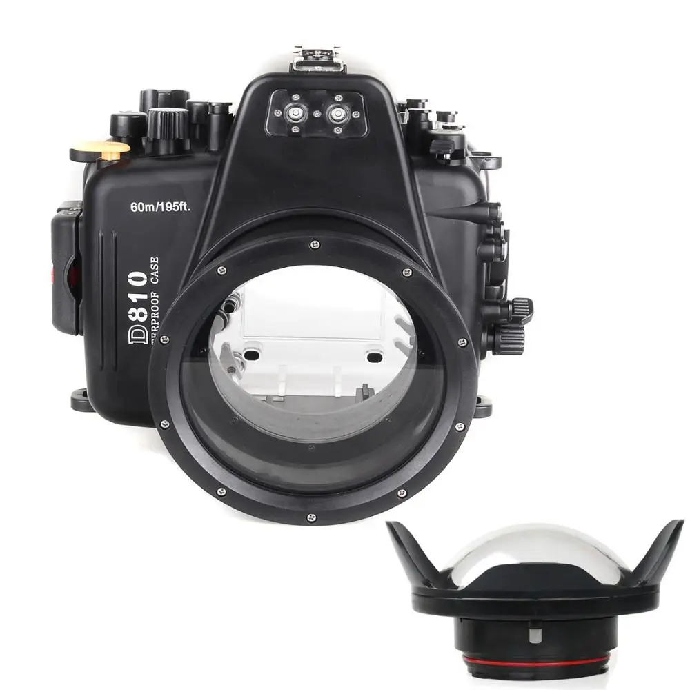 

Meikon Waterproof Underwater Camera Housing Case Diving Equipment 60m/195ft for Nikon D810 With Fisheye Wide Angle Len Dome Port