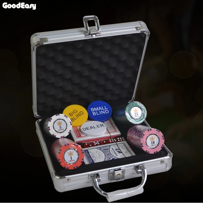 100 шт. три Цвет развлечения Техасский холдем глины с железными высококлассные