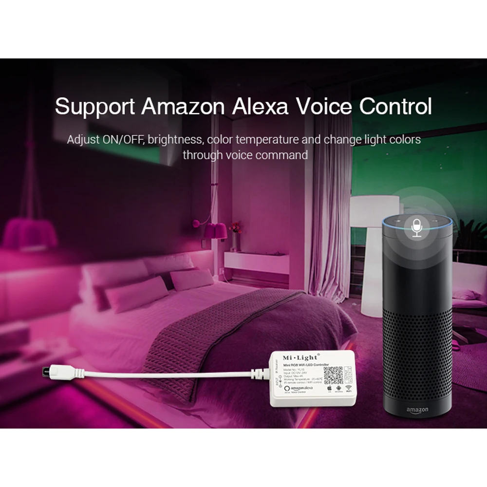 Milight Wifi RGB RGBW Светодиодная лента управления Лер iOS Android приложение 4G Группа Alexa