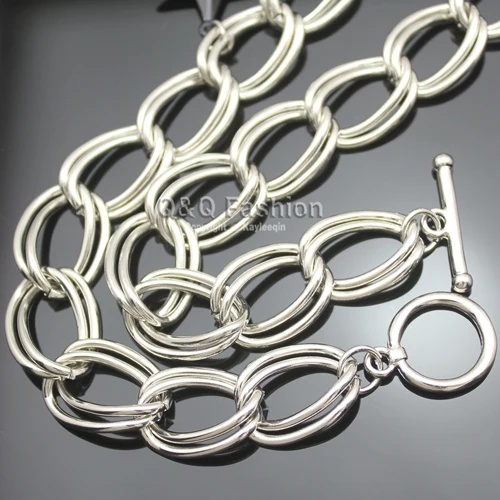 Ожерелье-чокер черное посеребренное с двумя цепочками и звездами | Украшения