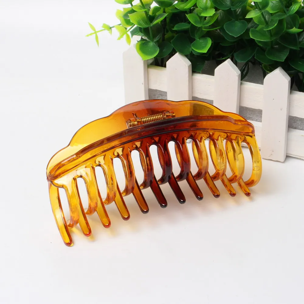 Заколка-краб для волос женская Большой Простой прочный аксессуар 13 см черный и