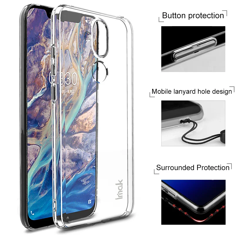 IMAK Crystal Case II Ultra Thin Transparent Durable PC Hard For Nokia 8.1 Back Cover for Nokia8.1 X7 6.18&quot Clear |