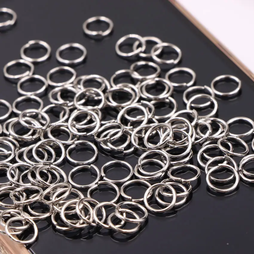 

Wholesale 600pcs Round Metal Jump Ring for Jewelry Making Silver-color Component Open Split Rings Accessories Finding Craft A533