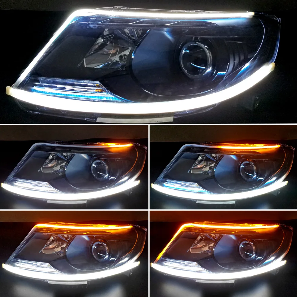 2 шт. 60 см СВЕТОДИОДНЫЙ DRL полосы светильник 12V Автомобильные дневные ходовые огни