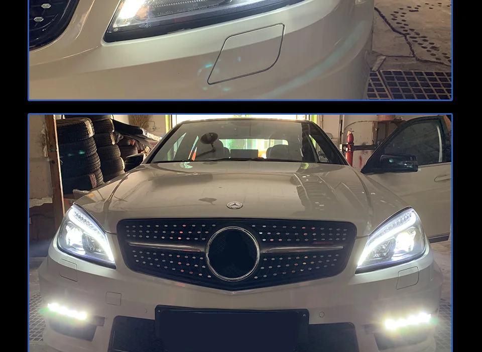 AKD автомобильный Стайлинг головная лампа для Benz W204 фары 2007-2010 C300 C260 C200 светодиодный налобный фонарь светодиодный DRL Hid Bi Xenon автомобильные аксессуары