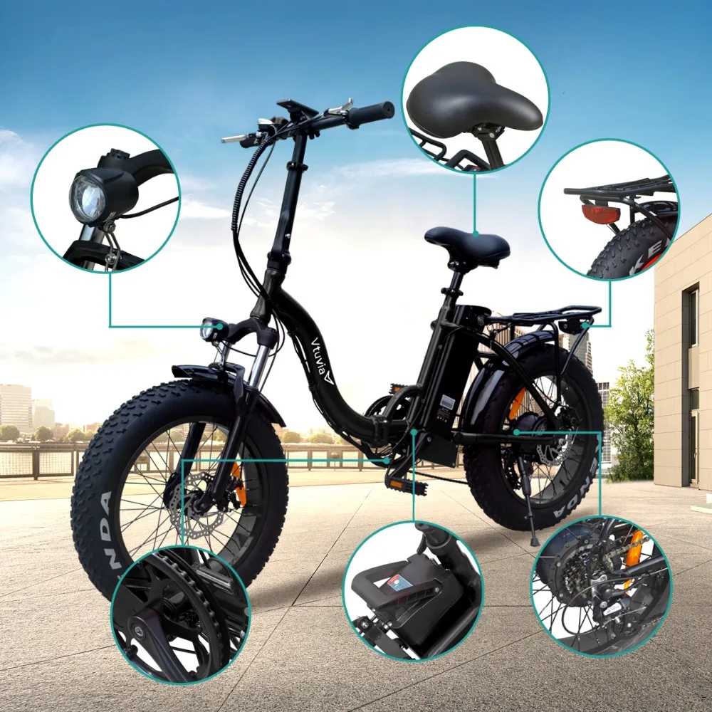 Vtuvia 20 ''дюймовая Толстая шина E-bike литиевая батарея электрический велосипед
