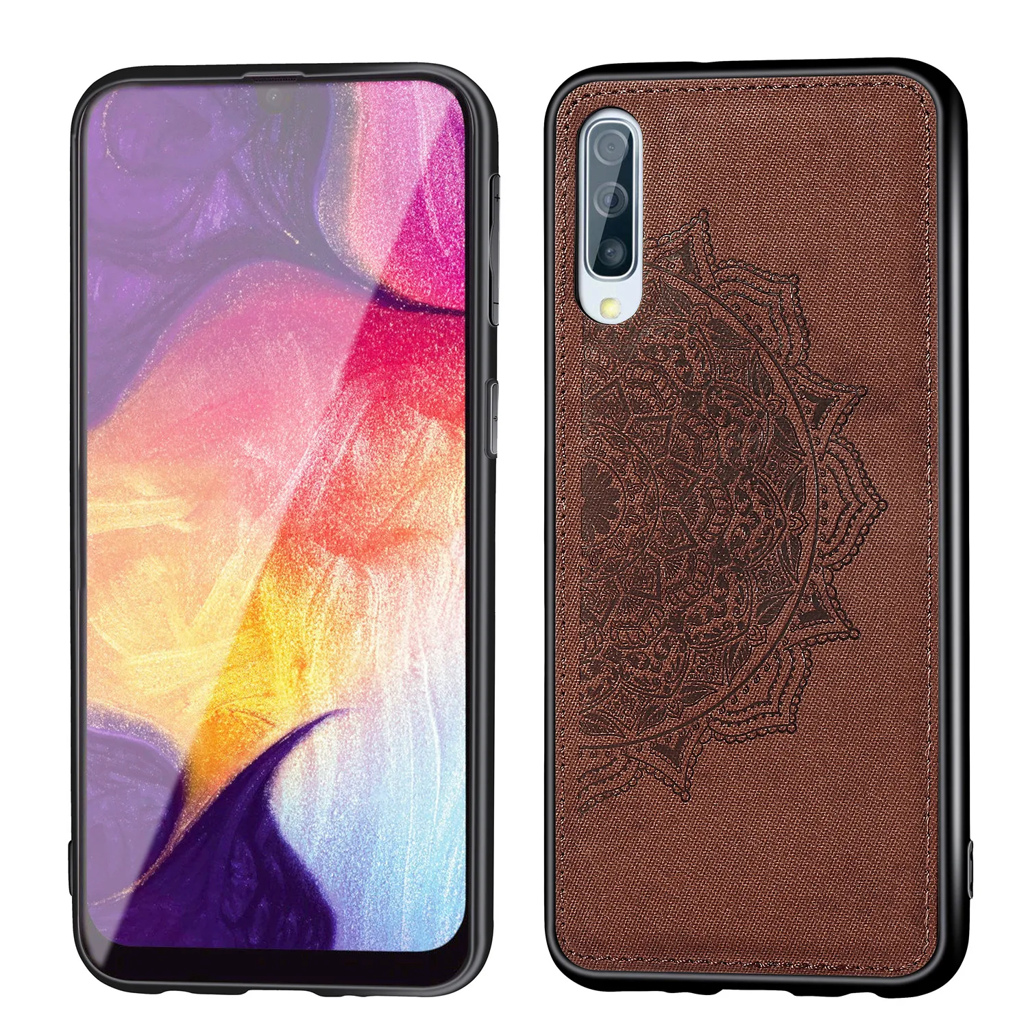 Чехол для телефона Samsung Galaxy A70 классический тканевый бампер мягкая силиконовая