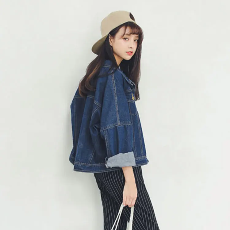 Женские джинсовые куртки Короткие топы весна-осень 2020 с длинным рукавом в стиле