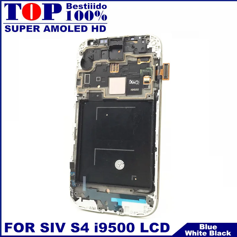 Полный дигитайзер с рамкой lcd S для samsung Galaxy SIV S4 i9500 телефон AMOLED ЖК дисплей