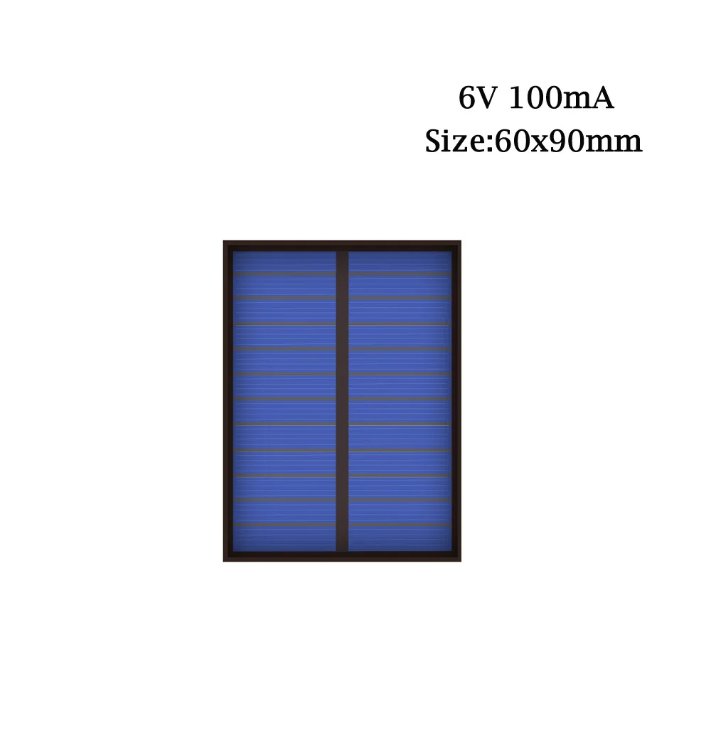 6V Панели солнечные 100mA 167mA 183mA 333mA 5000mA 583mA 750mA 1000mA 1670mA мини элемент для солнечной батареи для мобильного телефона Зарядное устройство Портативный
