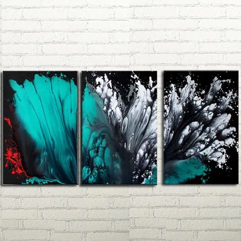 

Newest three pieces group painting on canvas large abstract Purple oil painting Impasto Texture contemporary wall art