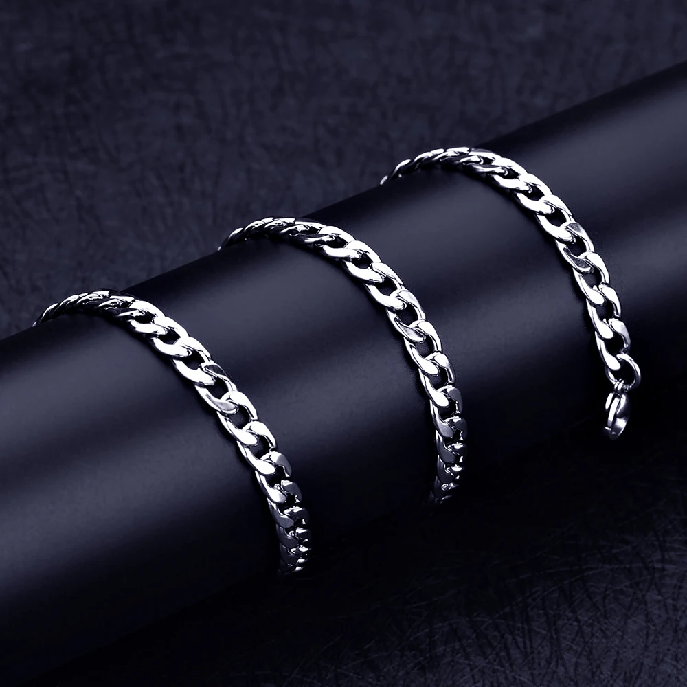 Мужские вечерние цепочки из нержавеющей стали NK Figaro длина ожерелья 50-70 см