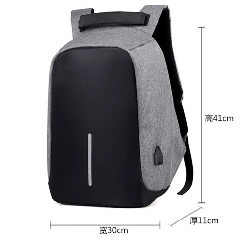 Нейлон Материал backbag USB зарядка 15 дюймов Тетрадь сумка Водонепроницаемый рюкзак