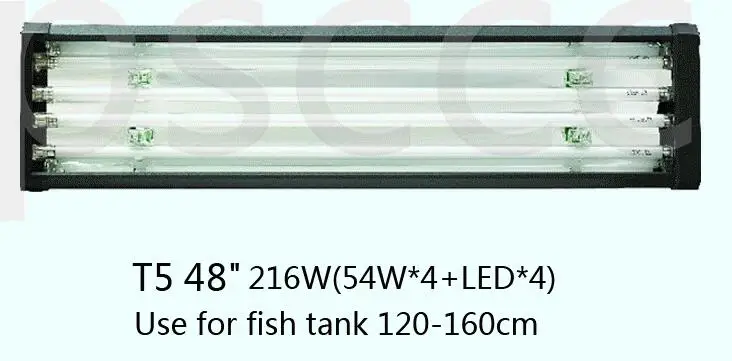 T5 54W 6500K X 4 1"-72"/50-180 см T5HO аквариум пресная вода море рыбы цилиндр опорная лампа T5 4 ЛАМПА рама завод. Коралловый лампа. Пресной воды Лам - Цвет: T5 54W 6500K X 4