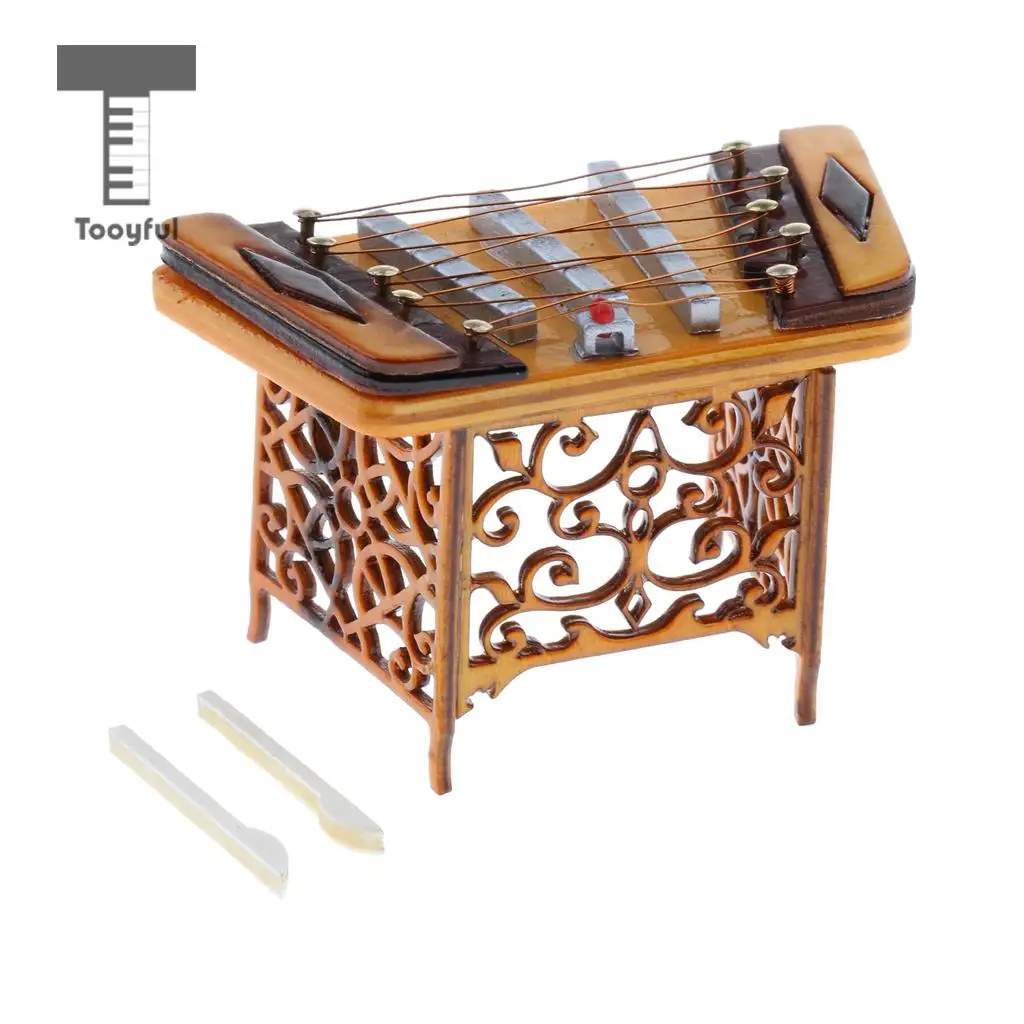 Мини Миниатюрный Yangqin Dulcimer музыкальный инструмент модель для детей Рождественский подарок