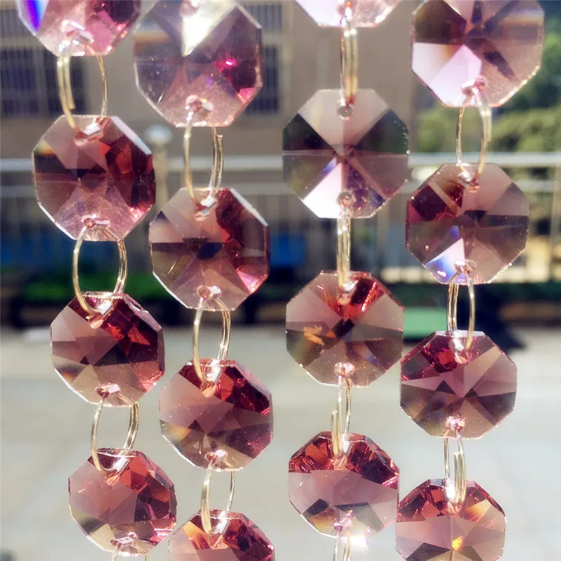 

30meters Crystal Amethst Beads Garland Chandelier Hanging Party Wedding Suppliy Decoration Garland Strand Curtains For Decor