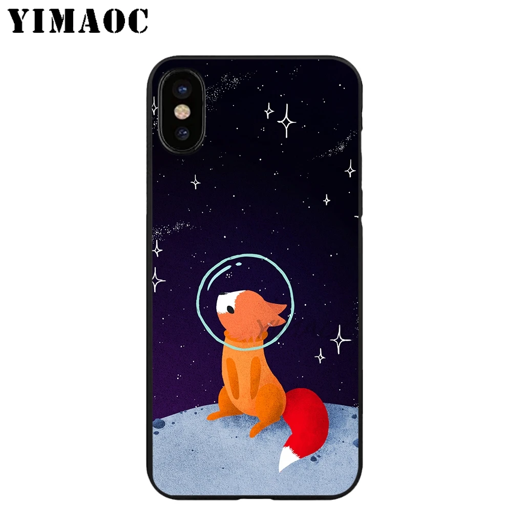 YIMAOC космический черепаха животных Мягкий ТПУ Черный силиконовый чехол для iPhone X