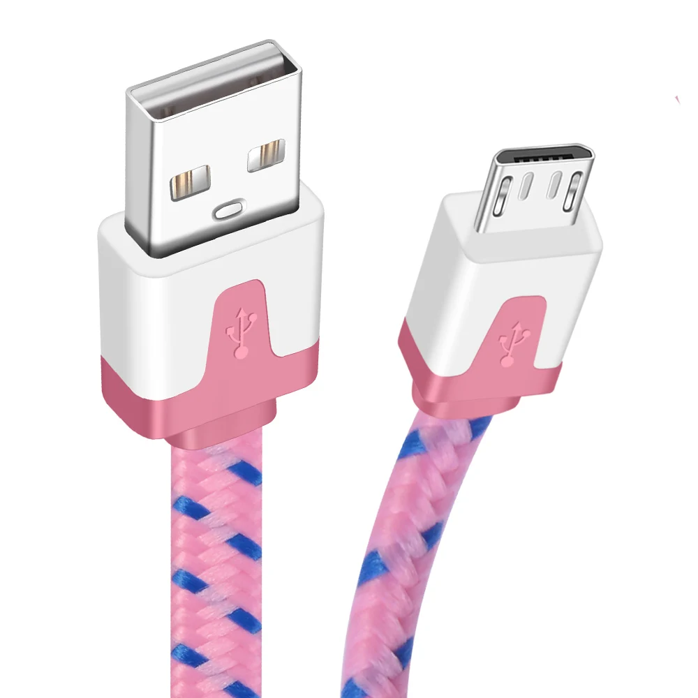 Олаф Micro USB кабель 2A Быстрая зарядка USB кабель для передачи данных для samsung Xiaomi Tablet Android usb зарядный Шнур Micro кабели для зарядного устройства USB - Цвет: Pink