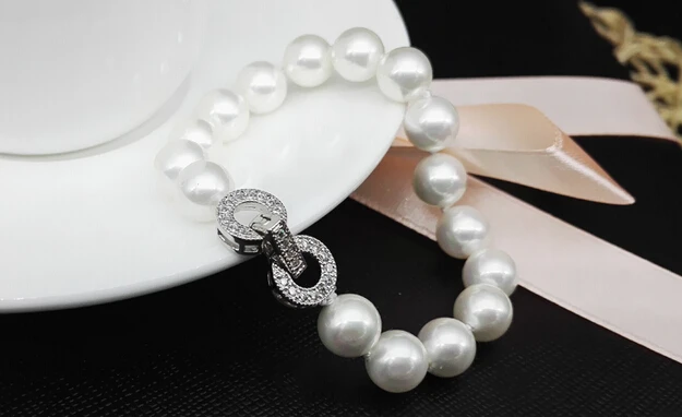 10 мм браслет из бисера Имитация круглый белый женский натуральный подарок